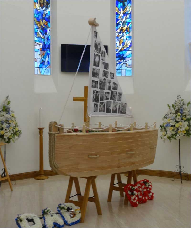 Homemade boat coffin