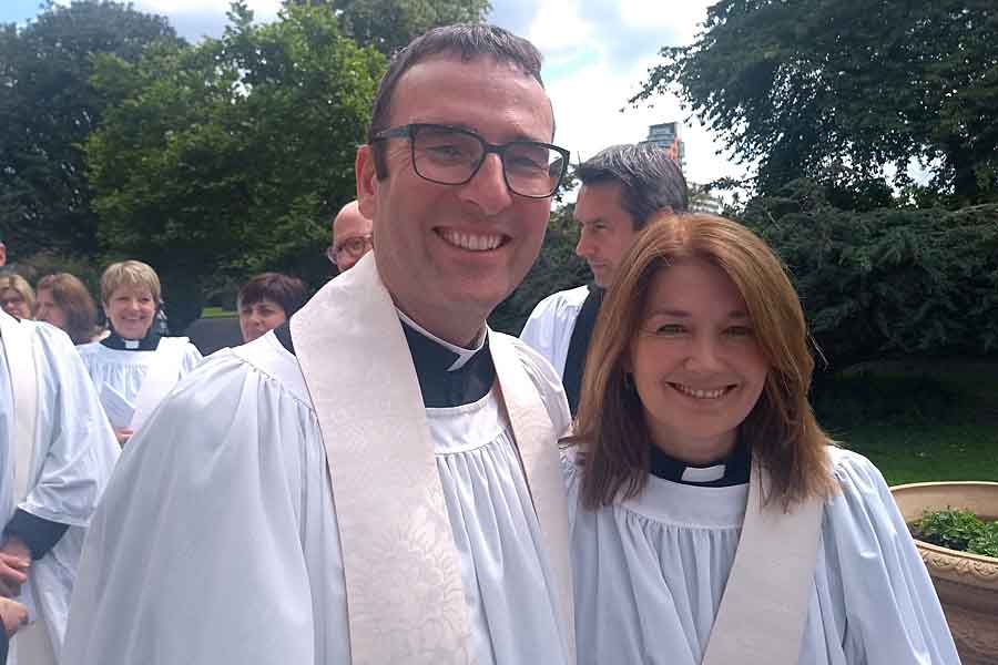 Reverend Joe Moffatt with Curate Caroline Halmshaw