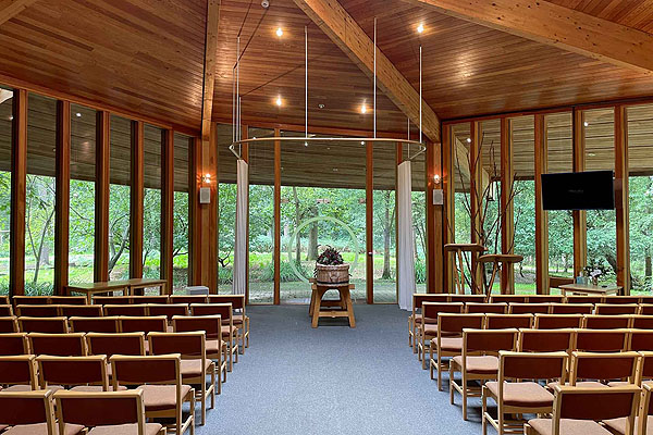 GreenAcres Chiltern natural burial ground ceremonial hall interior