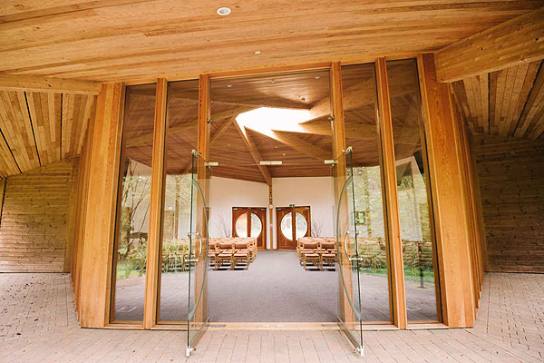 GreenAcres Chiltern natural burial ground ceremonial hall from rear