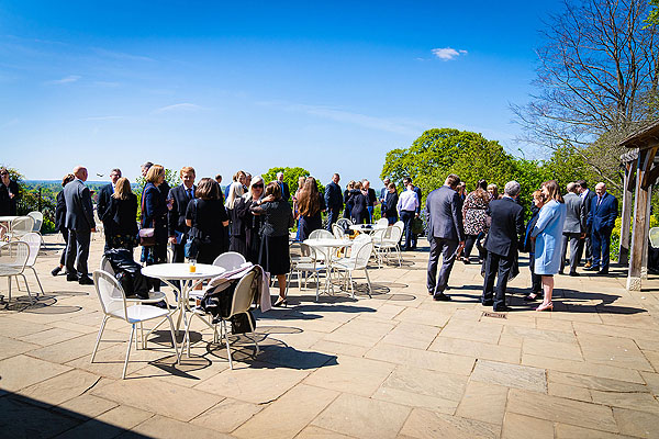 Pembroke Lodge, Richmond Park - gathering in terrace for funeral