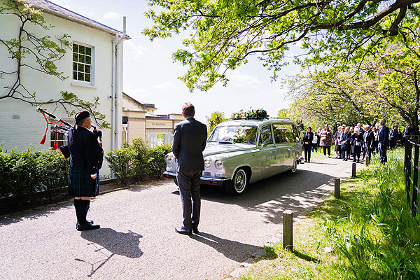 Pembroke Lodge, Richmond Park - funeral procession with classic hearse