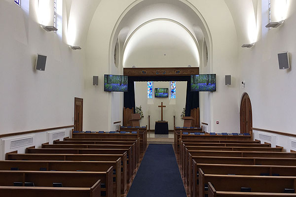 South West Middlesex Crematorium showing interior of the Ogden Chapel